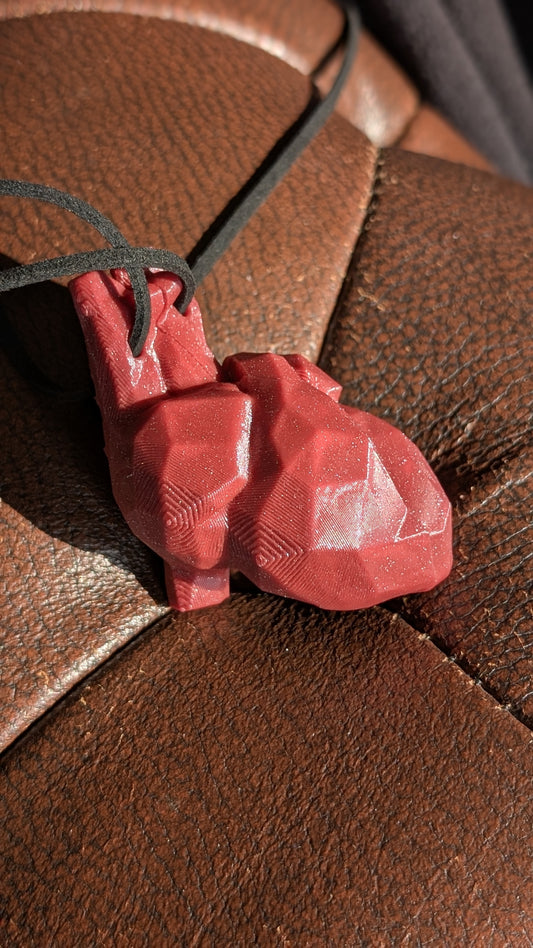 Zweiteilige Halskette Herzdesign im Low-Poly-Stil